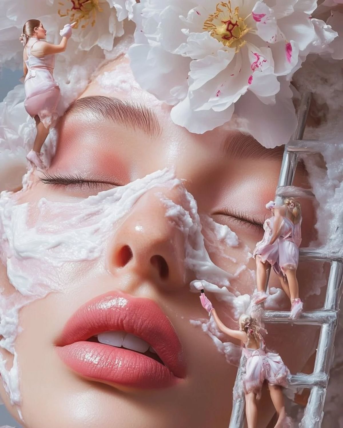 جهاز تدليك الوجه المصنوع من الكوارتز الوردي – لتقليل التجاعيد والانتفاخ