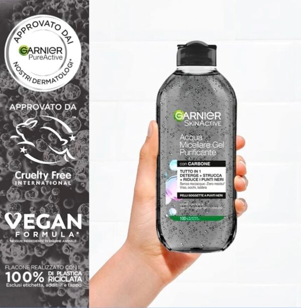 🖤 غارنيه ميسيلار جل بالفحم – تنظيف عميق للبشرة اللي تعاني من الرؤوس السوداء