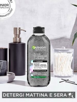 🖤 غارنيه ميسيلار جل بالفحم – تنظيف عميق للبشرة اللي تعاني من الرؤوس السوداء