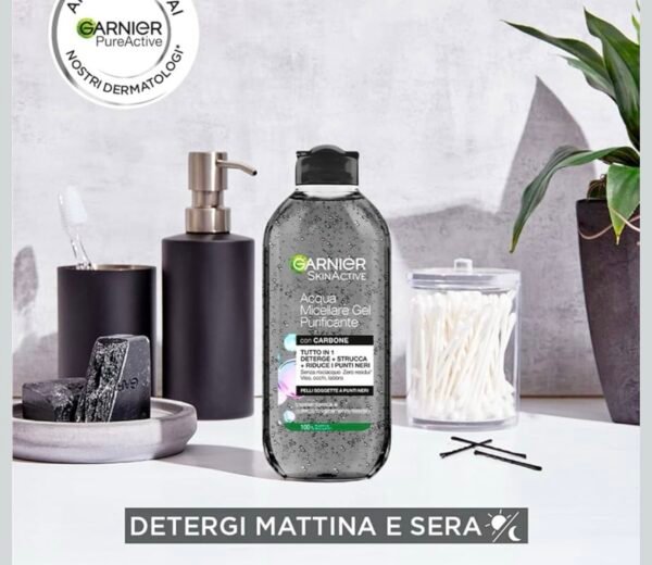 🖤 غارنيه ميسيلار جل بالفحم – تنظيف عميق للبشرة اللي تعاني من الرؤوس السوداء