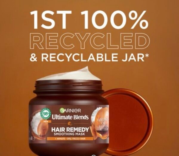 ماسك Garnier Ultimate Blends Hair Remedy – Smoothing Mask بزبدة الكاكاو وزيت جوز الهند