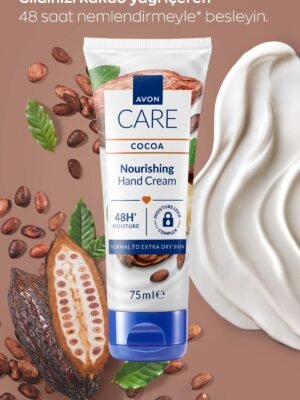كريم اليدين المغذي بزبدة الكاكاو من أفون كير (Avon Care Nourishing Cocoa Hand Cream). 