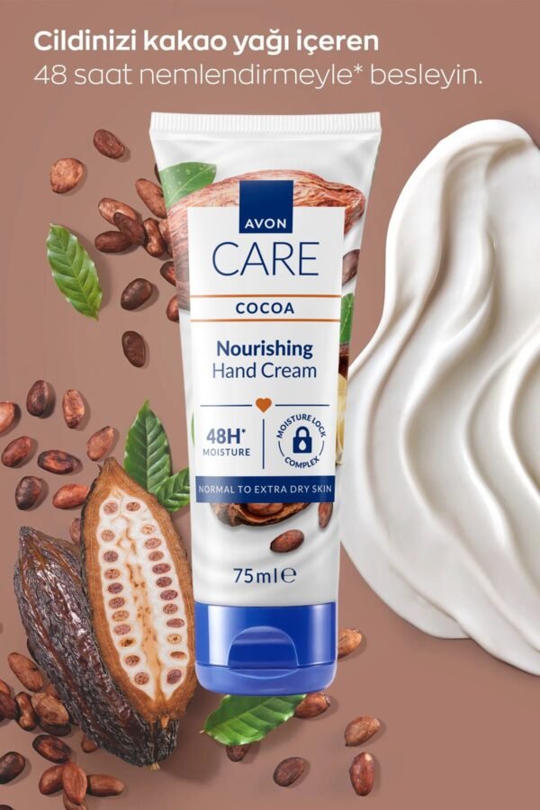 كريم اليدين المغذي بزبدة الكاكاو من أفون كير (Avon Care Nourishing Cocoa Hand Cream). 