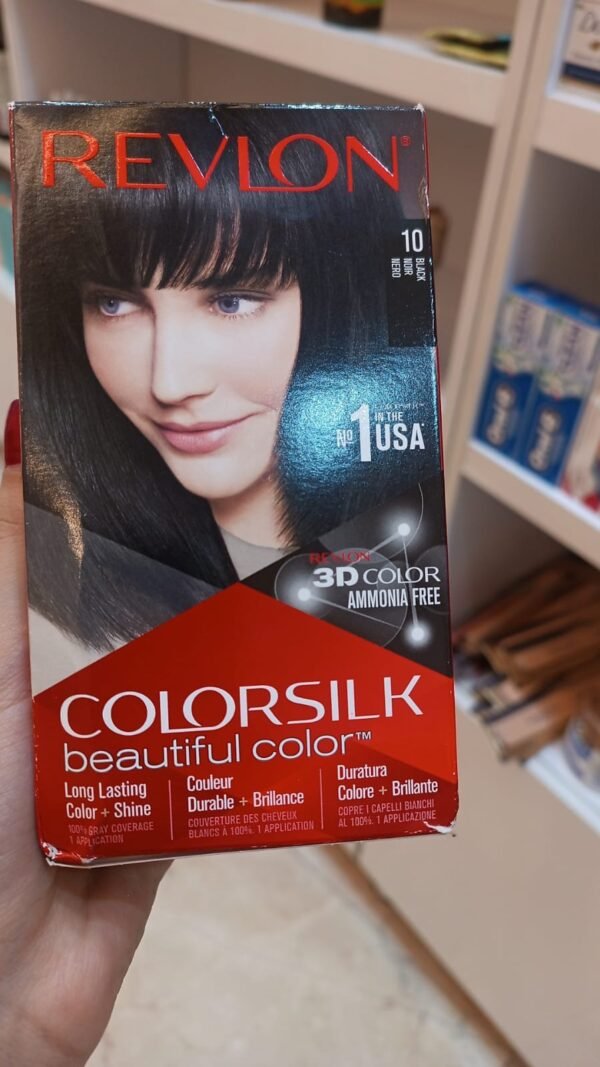 e3c8794c-9b70-4707-b575-50fd5c3f4447 هذا صبغ Revlon ColorSilk – رقم 10 (أسود)، اللون الملكي اللي يطي ثبات ولمعان يخبل بدون أمونيا 👑�