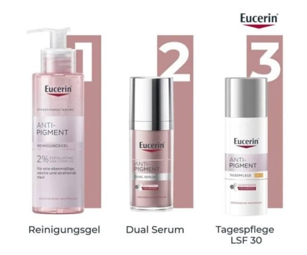 file_127.jpg Eucerin Anti-Pigment Dual Serum
سيروم علاجي قوي للتصبغات والبقع الداكنة، يشتغل على تفتيح البشرة وتوحيد لونها مع الاستمرار