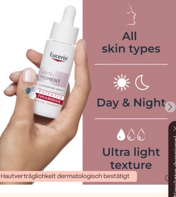 Eucerin Anti-Pigment Skin Perfecting Serum
سيروم خفيف ينطي نعومة ولمعة صحية للبشرة، ويعالج التصبغات ويخلي اللون متجانس