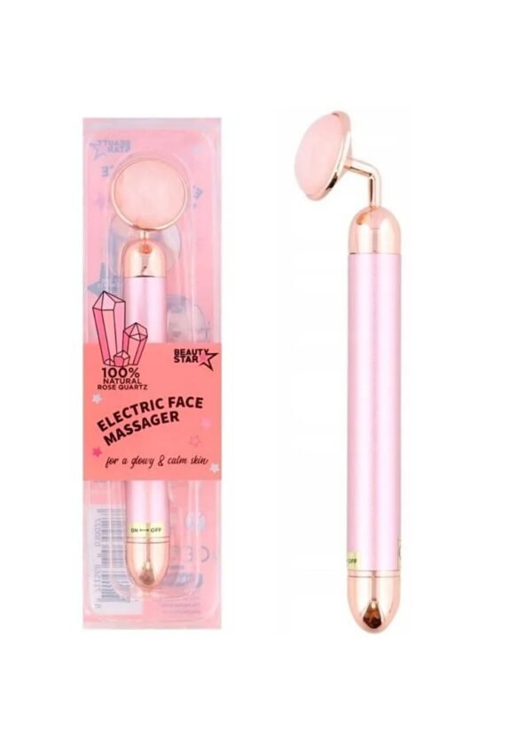 جهاز تدليك الوجه المصنوع من الكوارتز الوردي – لتقليل التجاعيد والانتفاخ